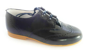 Shawn & Jeffery Dark Navy/Black Designed Leather Dress Shoe
