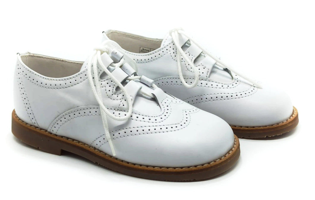 Shawn & Jeffrey White Leather Oxford Shoe