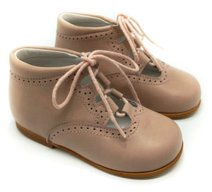 Shawn & Jeffery Baby Pink Leather Summer Open Booties