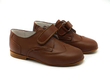 Shawn & Jeffery Tan Roble Leather Velcro Boys Dress Shoe