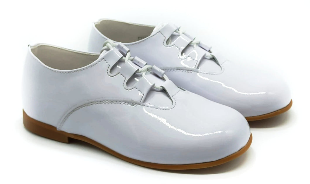 Shawn & Jeffery White Patent Leather Oxford Dress Shoes