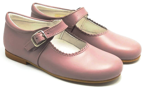 Shawn & Jeffery Girls Pink Leather Classic Buckle Mary Jane