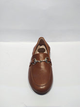 Beberlis Cathay Cuoio Tan Leather Buckle Elastic Back Slip On Loafers