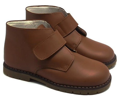 Shawn & Jeffery Roble Tan Leather Velcro Booties