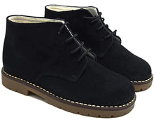 Shawn & Jeffery Black Lace up Suede Leather Booties