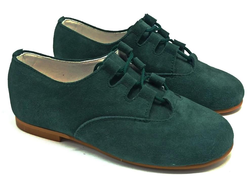 Shawn & Jeffery Green Suede Leather Oxford Dress Shoes
