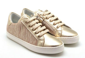 Beberlis Gold Leather Sneakers