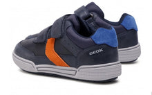 Geox Poseido Navy Orange Leather Sneaker School Shoe