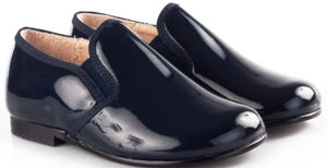 Beberlis Navy Patent Slip On Smoking Shoe Loafers