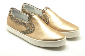 Beberlis Gold Slipon Leather Sneakers