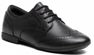 Geox Plie Black Leather Design Dress Shoes