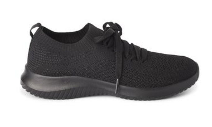 Woman's Black Knit Memory Foam insole Slip-on Sneakers