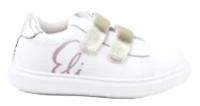 Papanatas Eli Jet White Leather Gold Velcro Sneakers