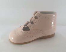 Shawn & Jeffery Baby Pink Patent Leather Summer Open Booties