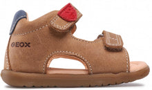 Geox Macchia Baby Caramel Tan Velcro Leather Sandals