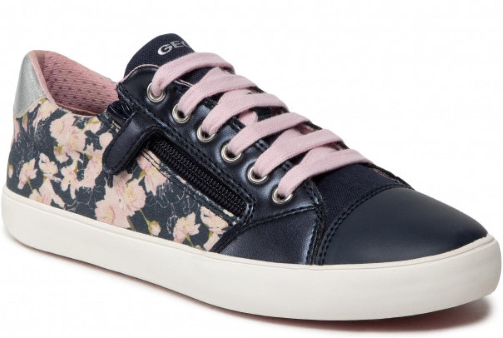 Geox Gisli Navy Pink Floral Sneakers