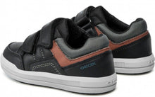 Geox J Arzach Black Rust Velcro Sneakers