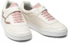 Geox DJ Rock Girls White Rose Velcro Laces Design Sneakers