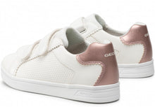 Geox DJ Rock Girls White Rose Double Velcro Sneakers
