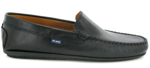 Altanta Moccasin Black Smooth Leather Loafer