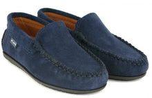 Altanta Moccasin Dark Blue Suede Leather Loafer