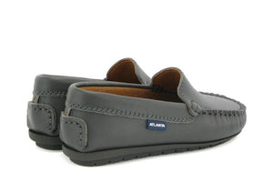 Atlanta Moccasin Grey Smooth Leather Moccasin Loafer