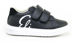 Papanatas Eli Black Leather Double Velcro Sneakers