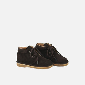 Papanatas Brown Inglese Velour Lace up Booties