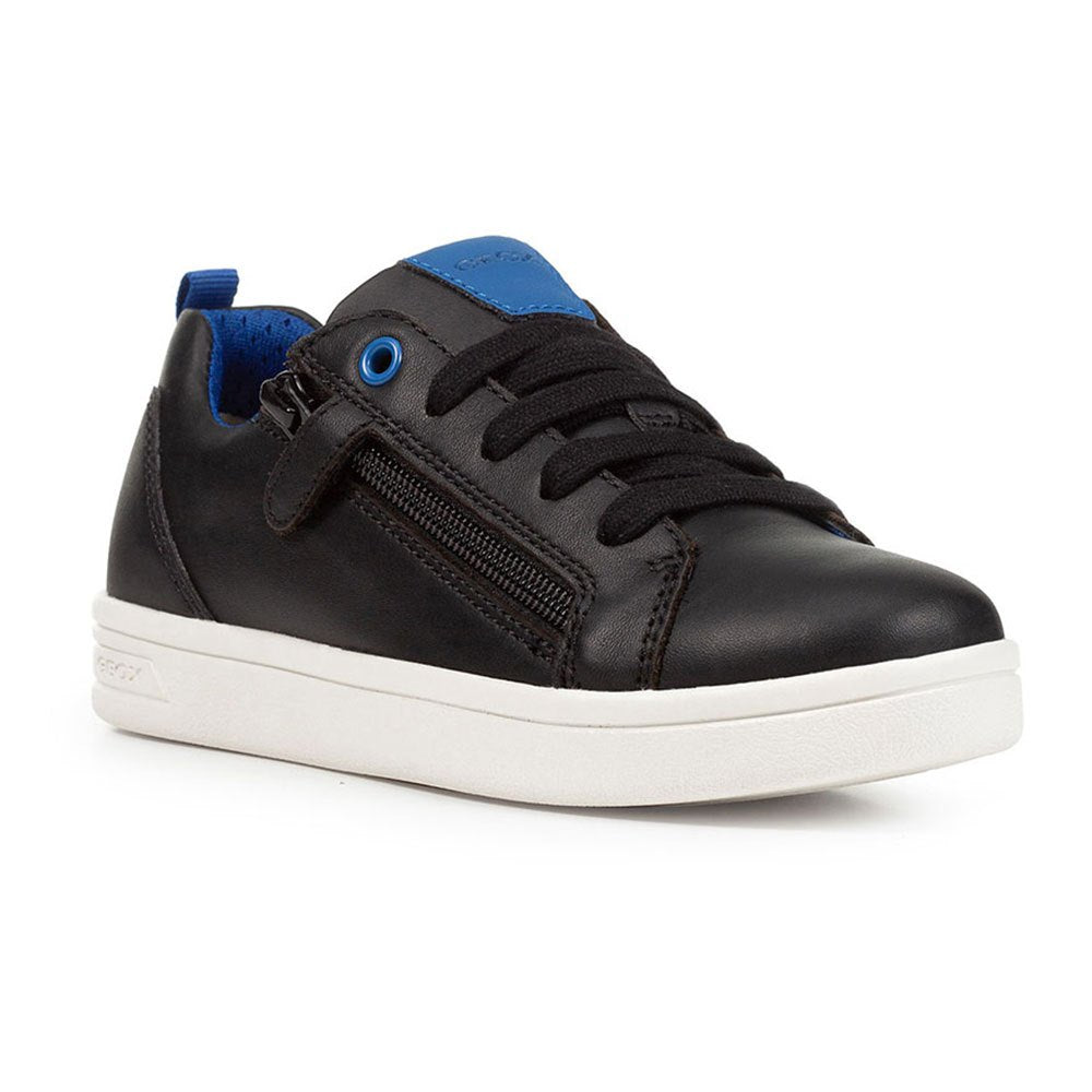 Geox DJrock Black Leather Sneakers