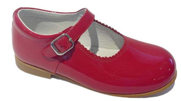 Shawn & Jeffery Red Patent Leather Buckle Mary Jane