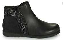 Geox Shawntel Black Leather Ankle Booties