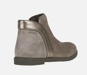 Geox Shawntel Smoke Grey Leather Ankle Booties