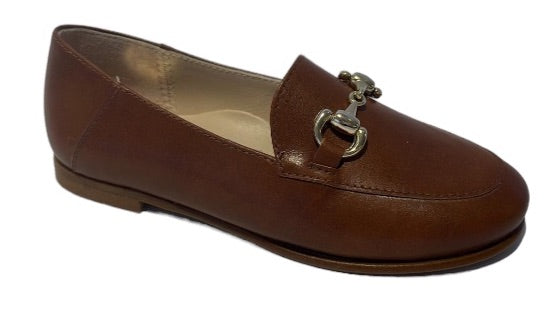 Beberlis Roble Tan Leather Buckle Slip On Loafers