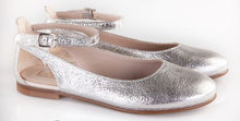 Beberlis Vulcano Perla Silver Leather Ankle Tie Girls Dressy Shoes