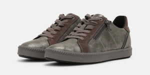 Geox Blomiee DK Grey Side Zipper Sneakers