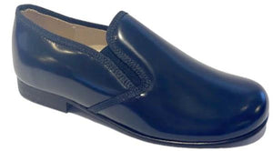 Beberlis Navy Blue Leather Leather Slip On Smoking Shoe