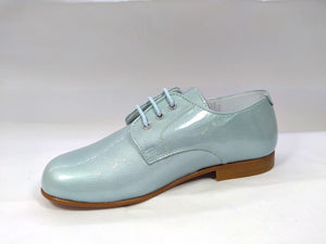 Beberlis Patent Fanny Celeste Pale Blue Oxford Dress Shoes
