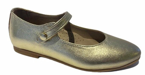 Shawn & Jeffery Metallic Gold Leather Mary Jane