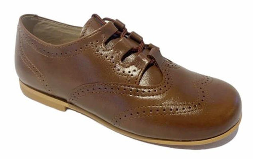 Shawn & Jeffery Camel Cuero Leather Wingtip Design Oxford Shoe