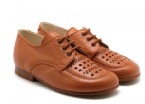 Beberlis Cuero Tan Leather Designed Oxford Dress Shoe