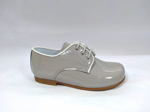 Beberlis Light Grey Patent Piping Dress Shoe