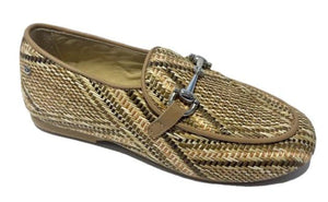 Manuela De Juan James Textured Weave Design Loafer Smoking Shoe