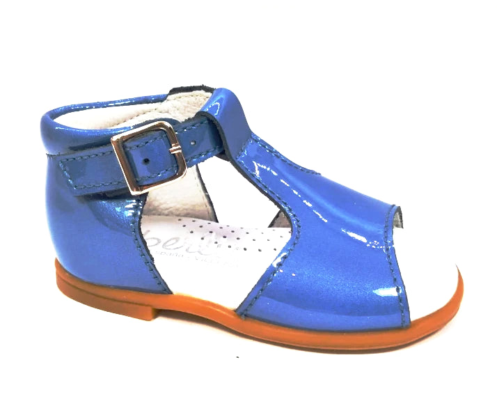 Beberlis Patent Blue Hightop Sandals