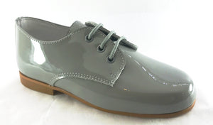 Shawn & Jeffery Light Grey Patent Leather Oxford Dress Shoe