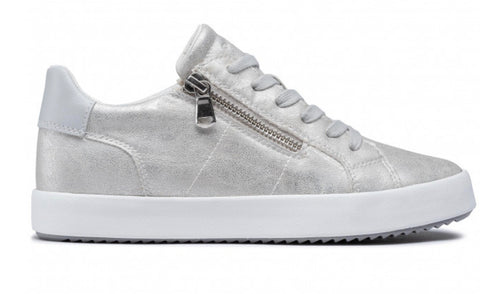 Geox Blomiee Silver Grey Side Zipper Sneakers