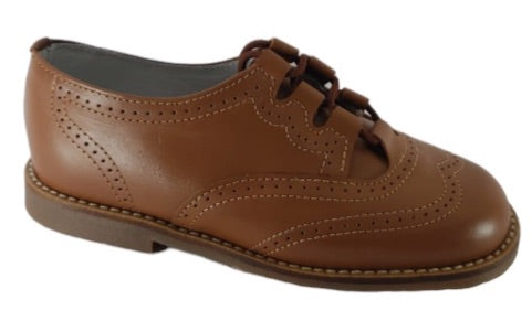 Shawn & Jeffery Camel Roble Leather Omega Oxford Shoe