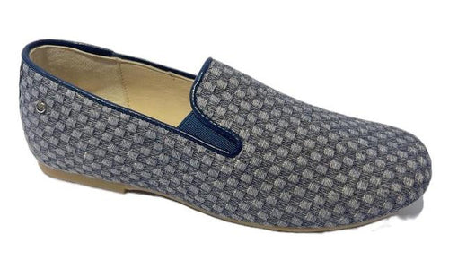 Manuela De Juan Benji Blue Loafer Smoking Shoe