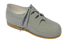 Shawn & Jeffery Light Grey Patent Leather Oxford Dress Shoes